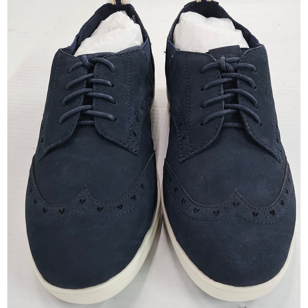 ED Ellen DeGeneres Averie Navy Blue Nubuck Leather Wingtip Oxford Shoes 7.5 Wide